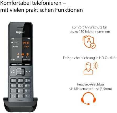 Telefon wireless GIGASET comfort 520hx,statie incarcare ,negru,sigilat