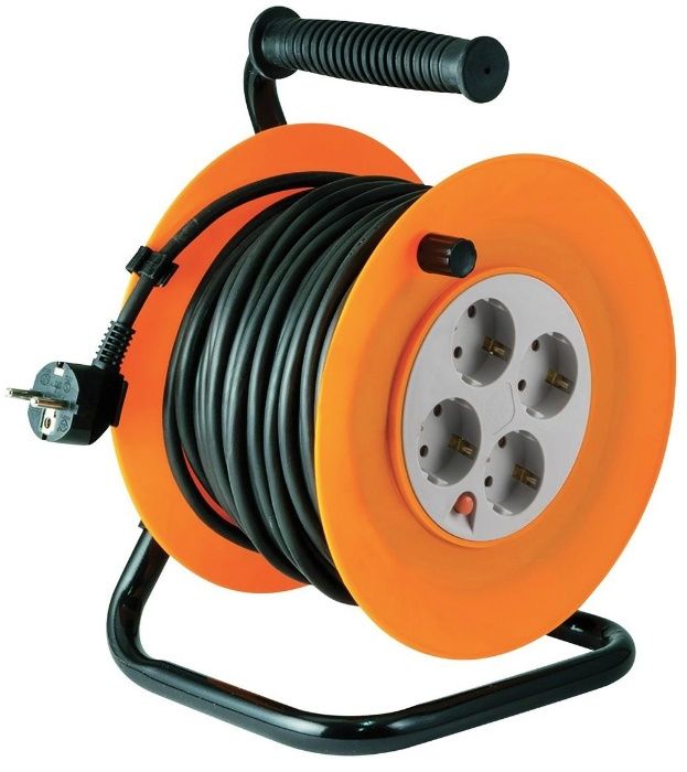 Tambur Prelungitor Cu Cablu 25 M Cu 4 Prize NOU