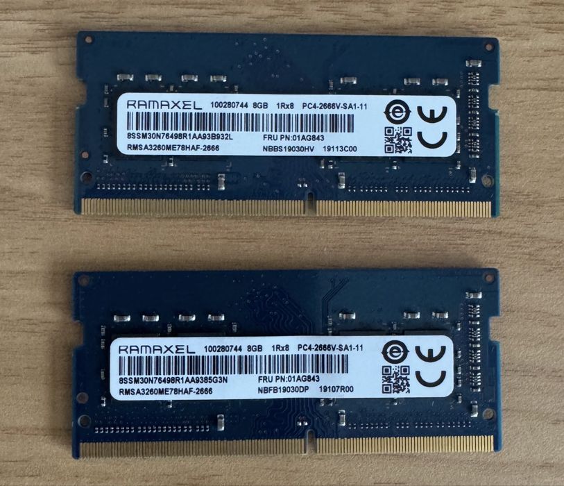 Продавам памет 16 GB DDR4 2666 Mhz SODIMM (2x8 GB kit) за лаптоп