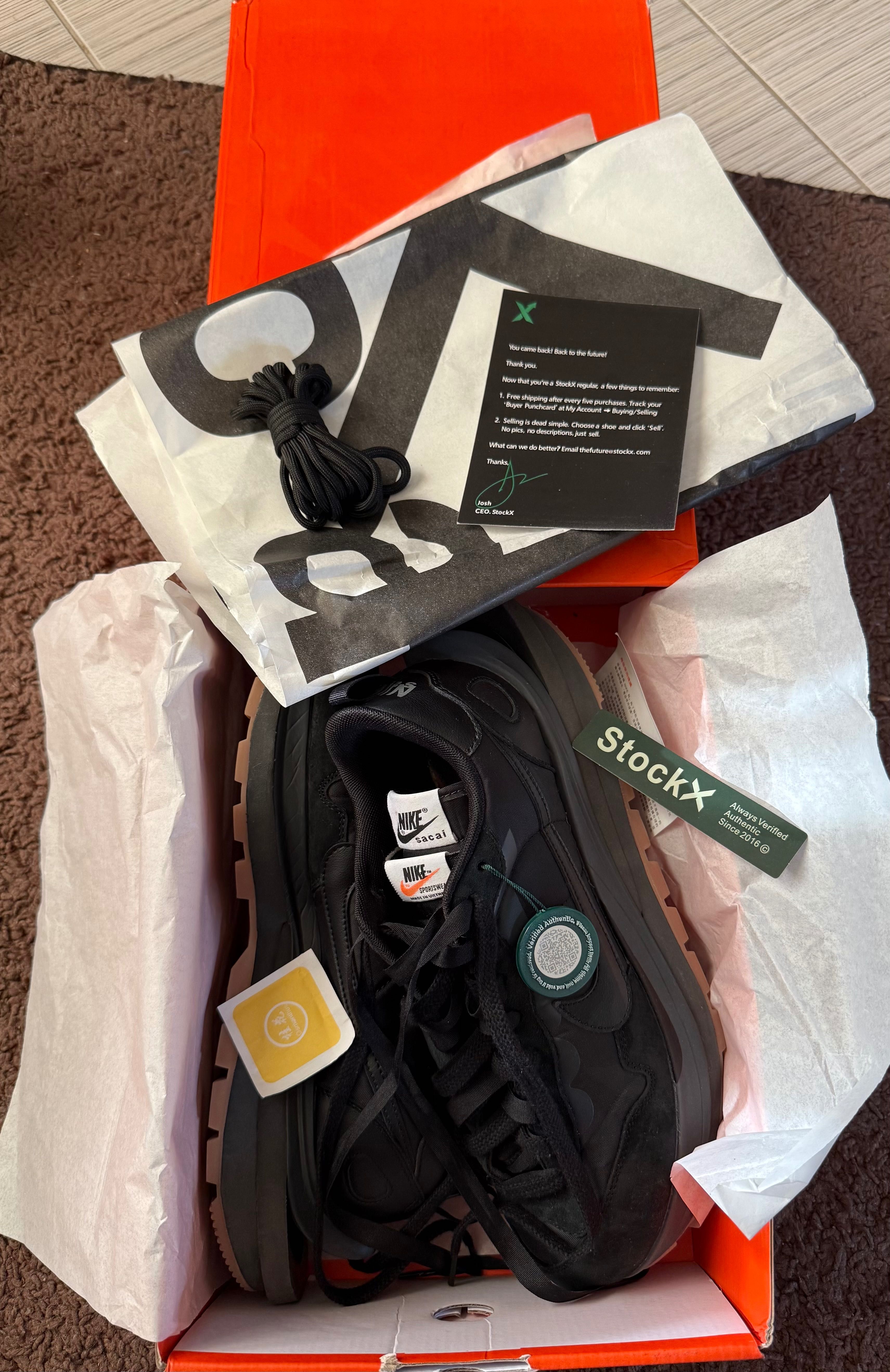 Nike Sacai Vaporwaffle Black Gum 45 номер