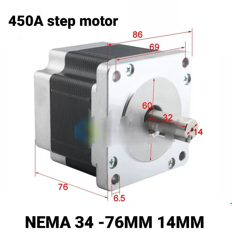 Шаговый двигатель 86. NEMA34. Step motor.  Чпу запчасти. Мультикам.