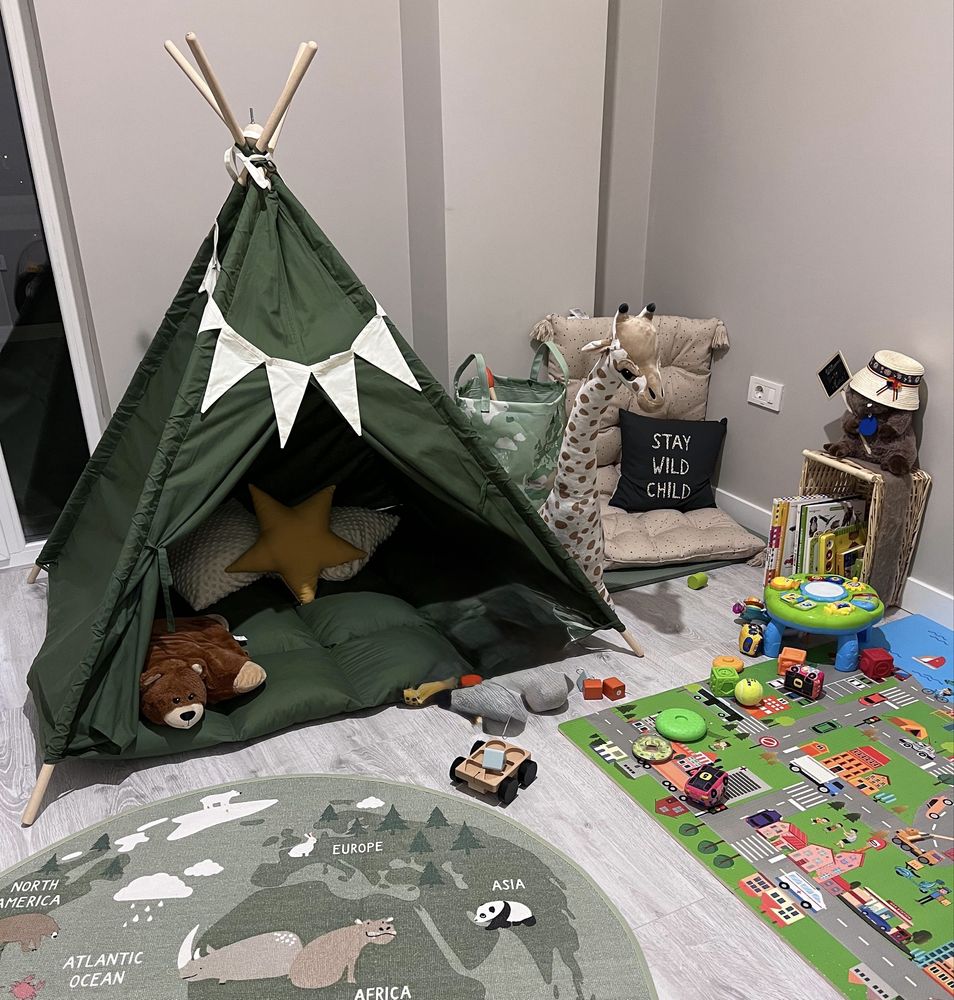 Set Cort de joaca, teepee, Dark Green