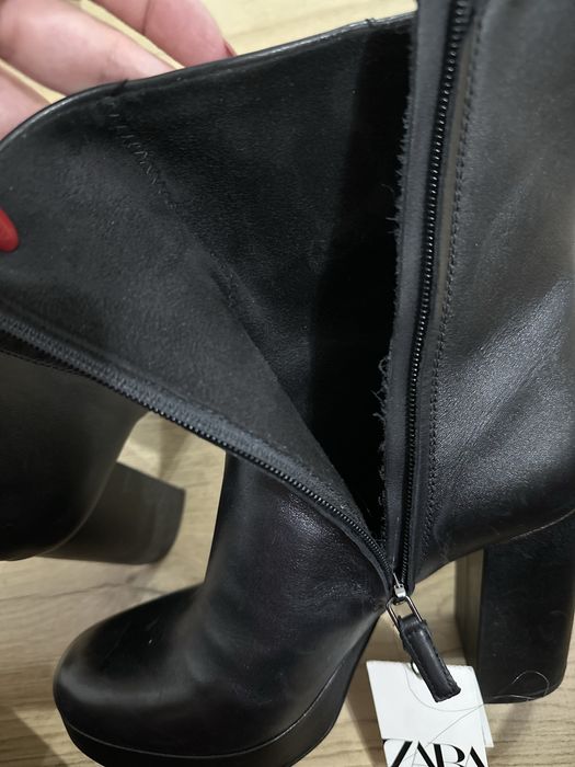 Боти Zara - телешка кожа