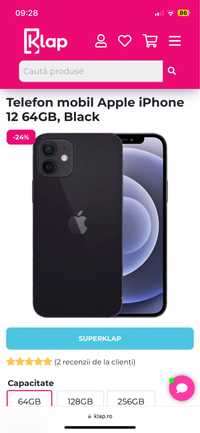 iPhone 12 negru-64 GB