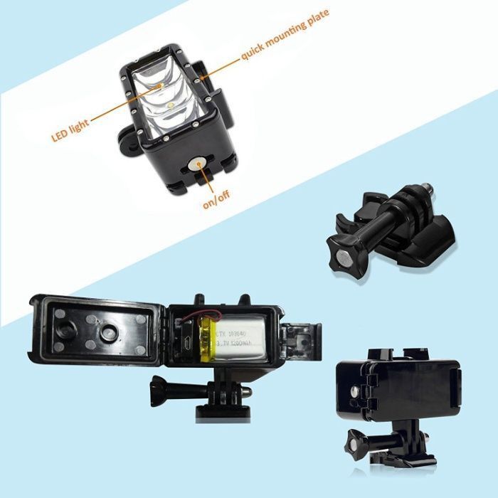 Осветление за подводни снимки за екшън камери gopro и др.