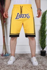Мужские спортивные шорты Lakers желтые (1064)
