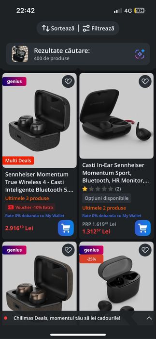 Vand casti sennheiser