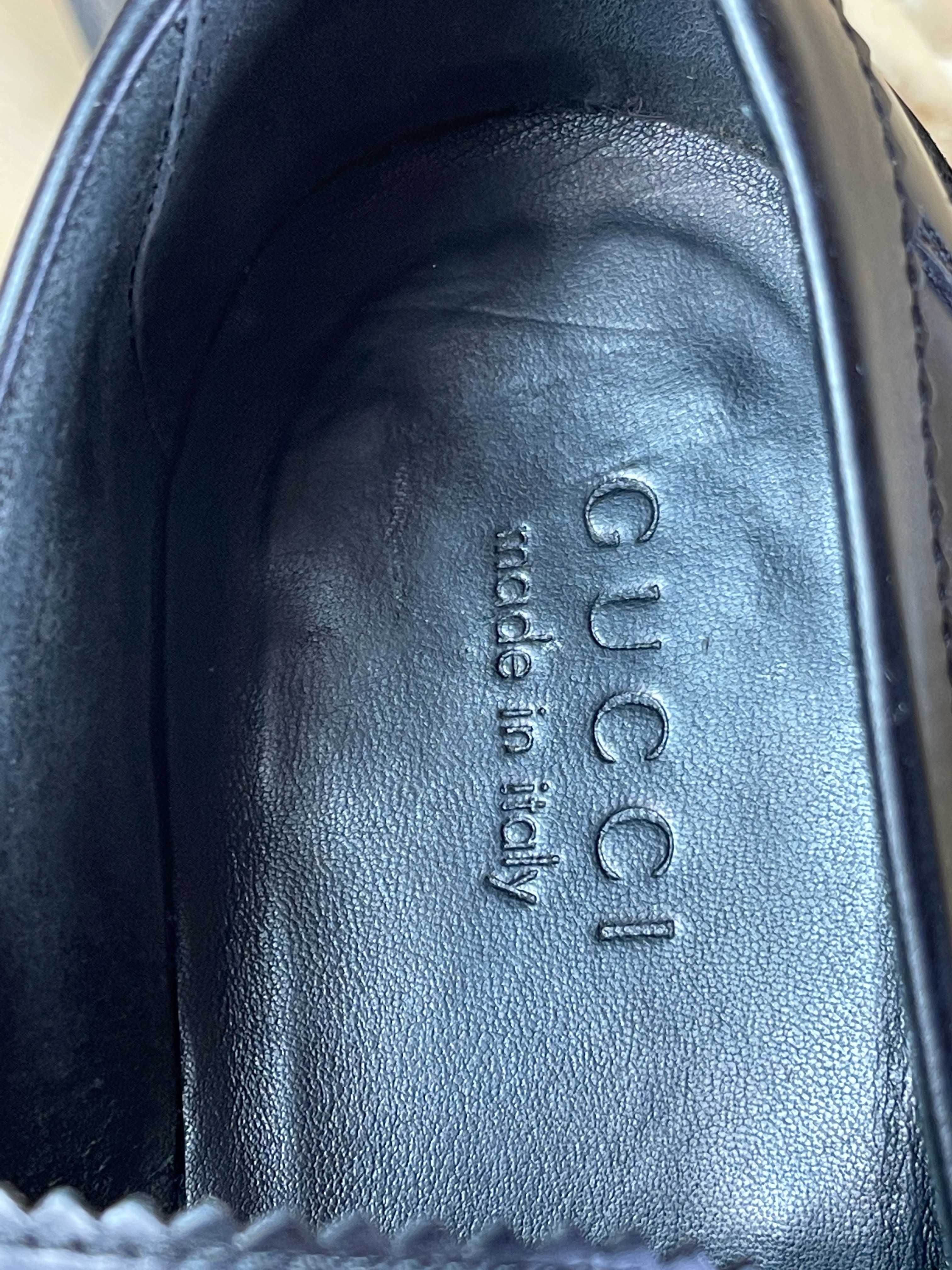 Pantofi barbati Gucci Horsebit Loafer marimea 42 27.5 cm negri piele