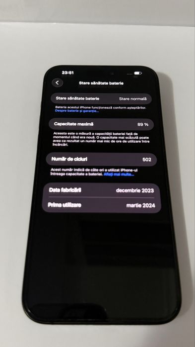 Iphone 15 Pro Max, 256 gb, Black Titanium - IMPECABIL