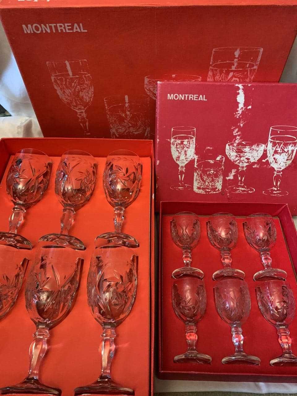 хрустальные фужеры  для воды вина югославия новые в коробке