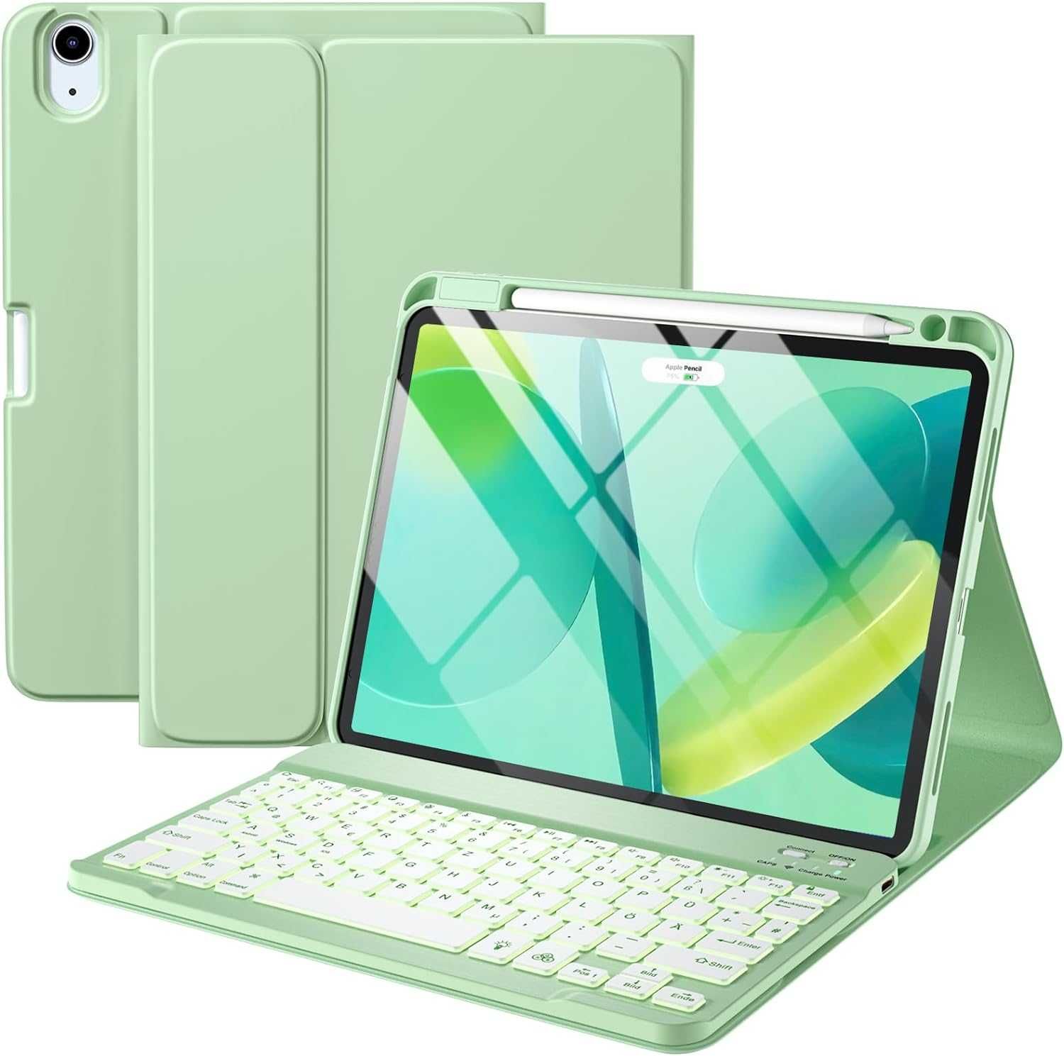 Husă Vobafe tastatură iPad Air 5 2022/Air 4 2020(10,9 inchi),QWERTZ