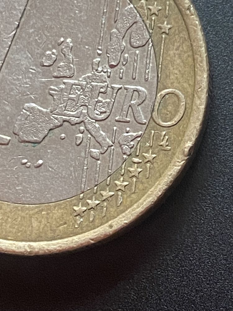 Moneda 1 euro RF 2001 - multiple erori