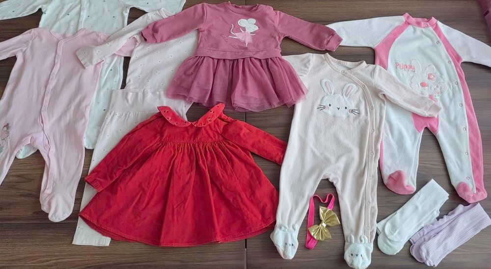 Бебешки дрехи за момиче 6-9м - 7комплекта.