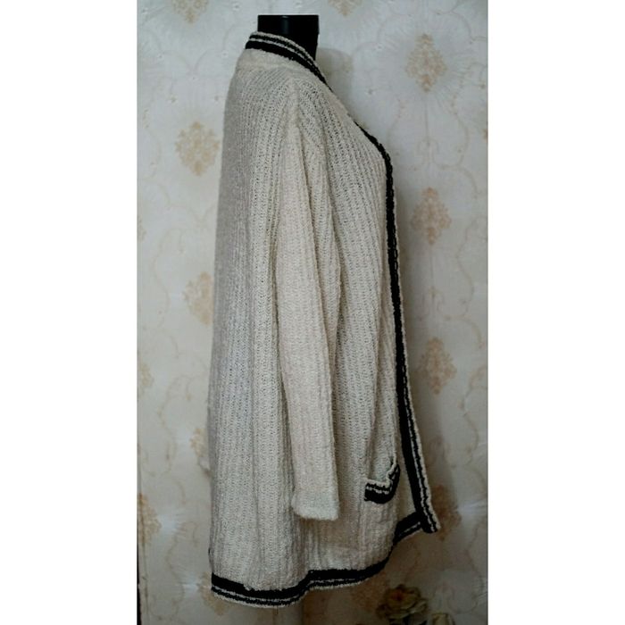 Cardigan alb gros lung ( stil Zara )