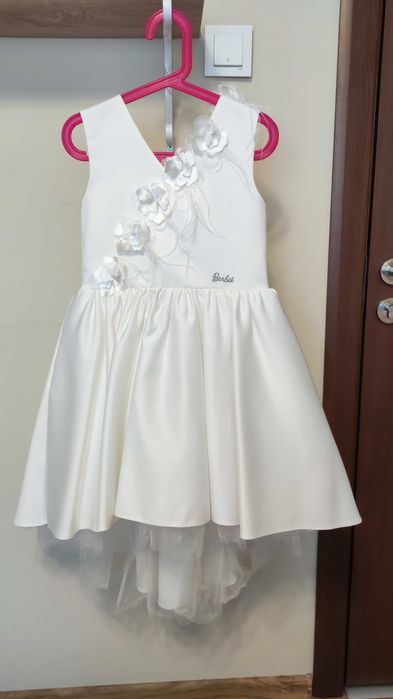Рокля Барби бяло/светло кремаво