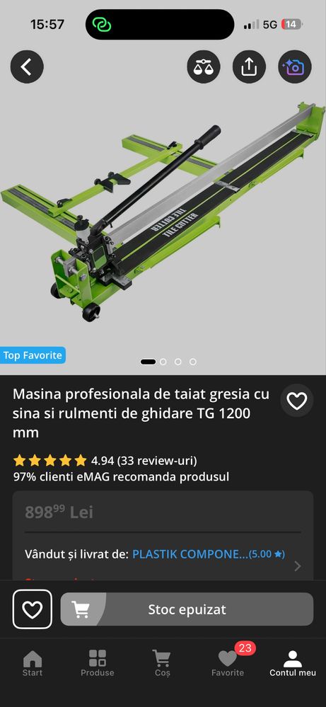 Taietor gresie 1200mm profesional Plastik cu laser
