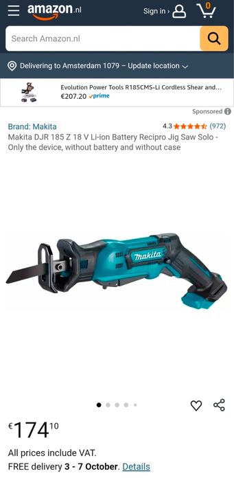 MDM vinde: Fierastrau sabie Makita DJR185+Acumulator.