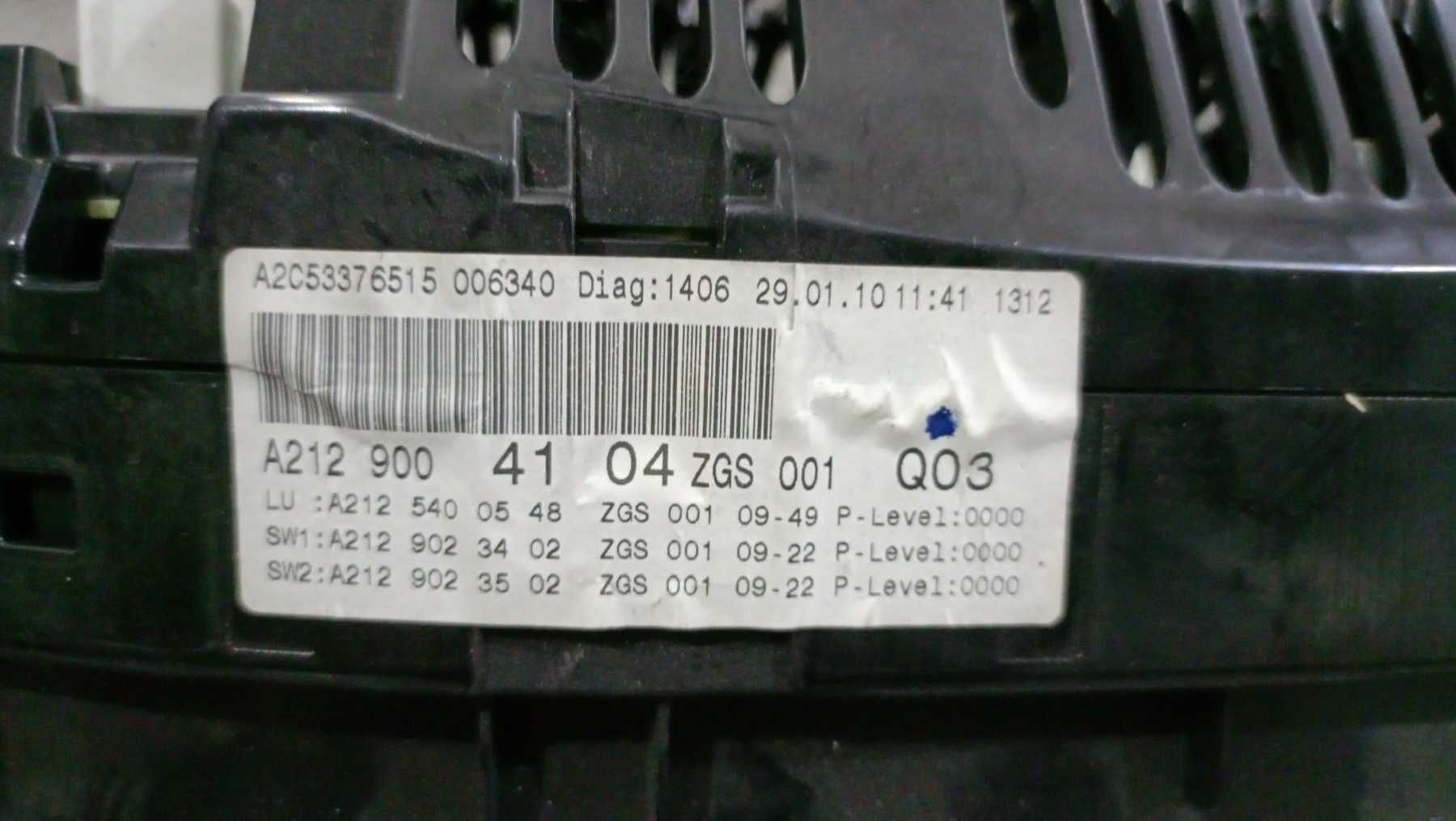 Километраж Mercedes E200 CDI W212 2010г.