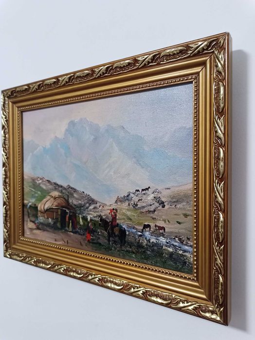 Страхотна картина маслени бои върху платно Курмангазы Акашевич Акашев