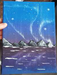 Tablou pictură acrilice Aurora boreală