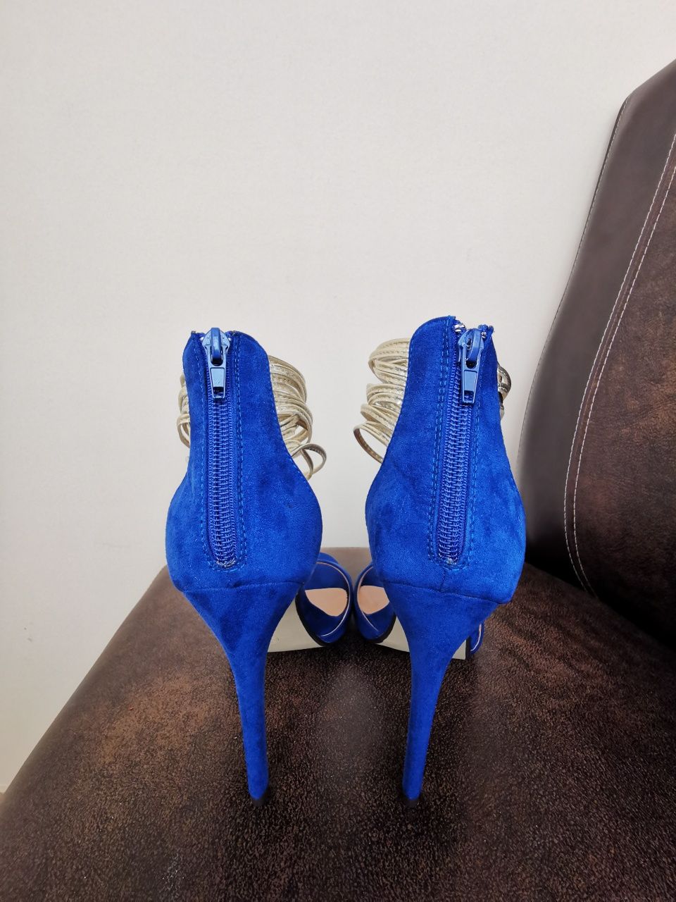 Sandale cu toc, albastre