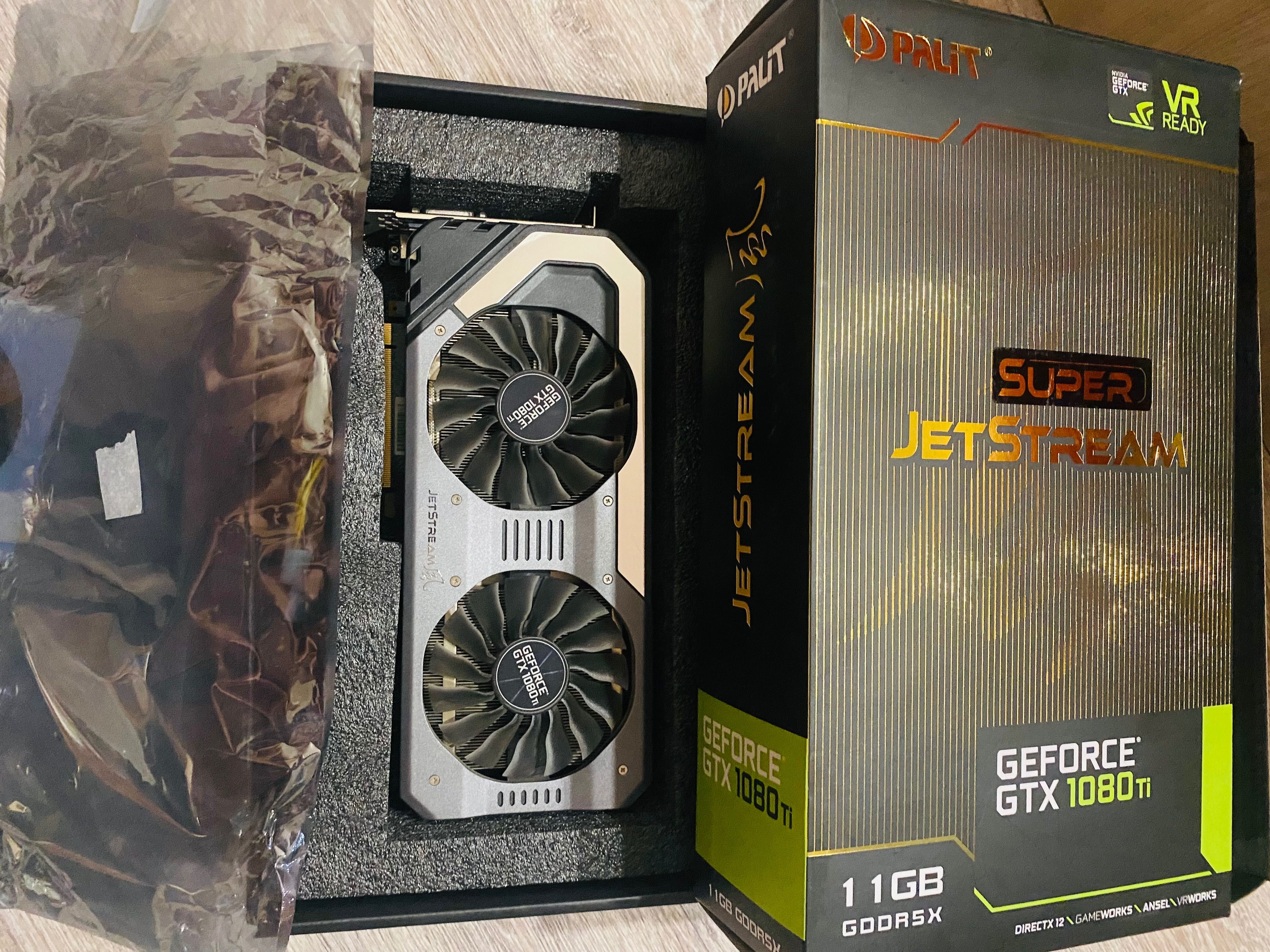 Продам бу видеокарту Palit GeForce GTX 1080 Ti SUPER JETSTREAM- 11gb