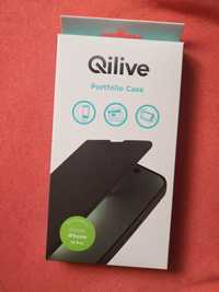 Husa Qilive tip carte Neagra Iphone 14 Pro