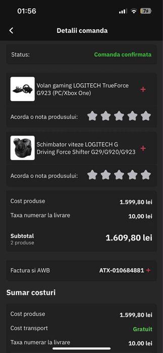 Volan gaming LOGITECH trueforce G923