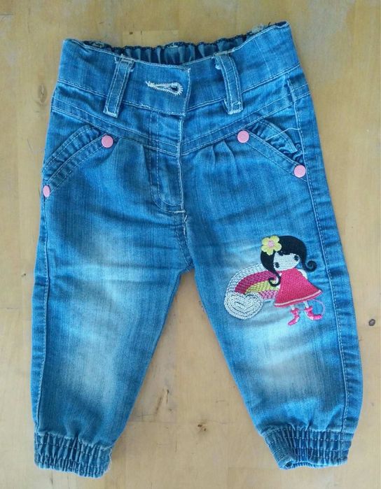 Лот бебешки дънкови дрехи за момиче, 2-3 месеца