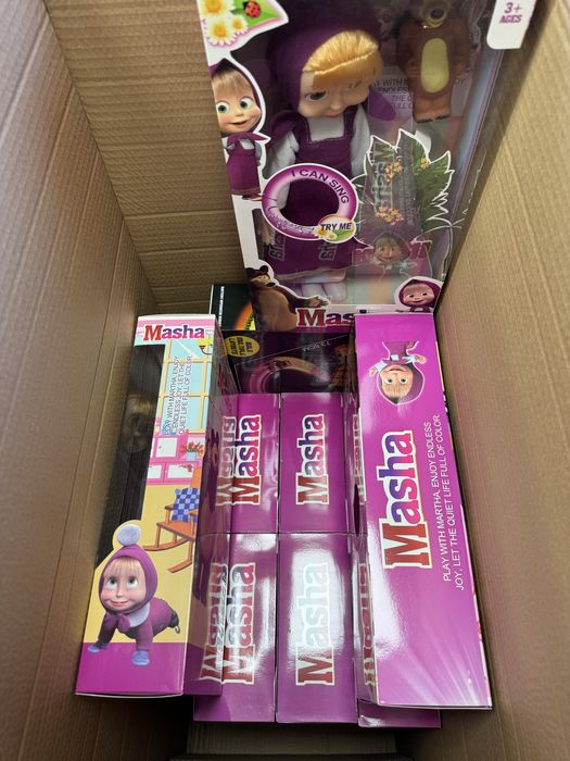 Музикална кукла Маша 32см с мечока музилални кукли Masha bear ТОП ЦЕНА