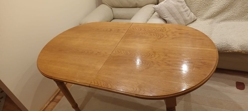 Masa dining extensibila, lemn masiv stejar 90×160 cm