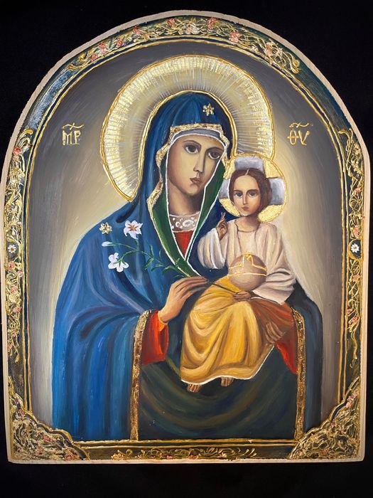 Дева Мария и Младенеца, ръчно рисувана икона