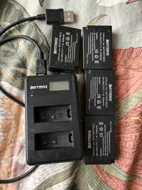 Set 4 acumulatori Batmax Canon LP E17 + incarcator dublu BATMAX