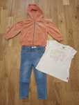 Costum/compleu/haine/set blugi, tricou și hanorac Levi's bebeluși 86