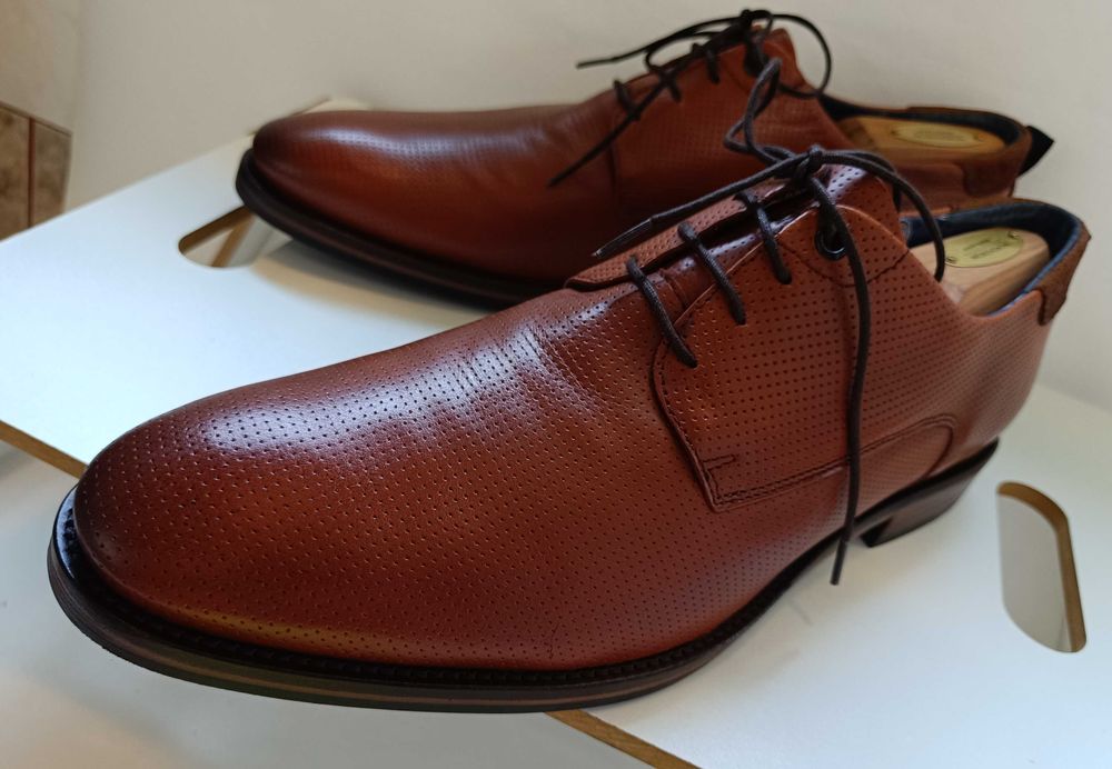 Pantofi derby 46 plain toe Oliver Jacob piele naturala moale