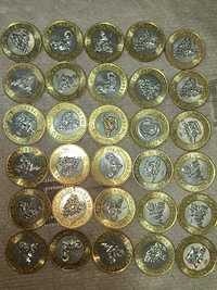 Продам 30 штук юбилейных монет 100 тенге