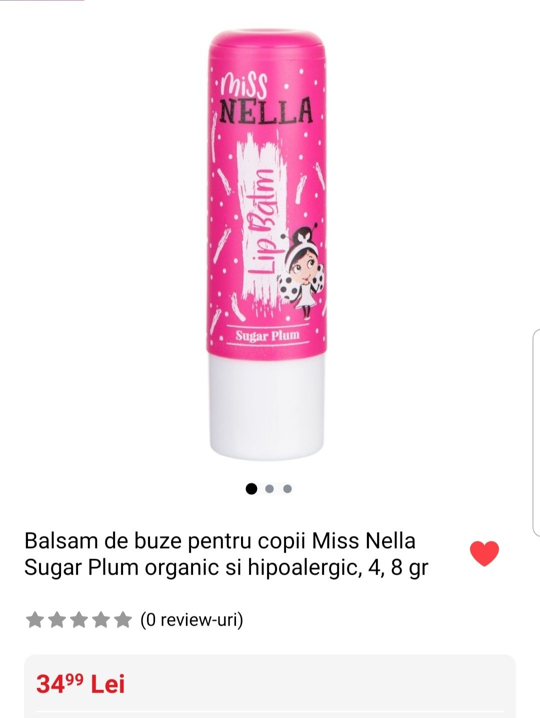 Balsam de buze pentru copii, organic, diverse culori