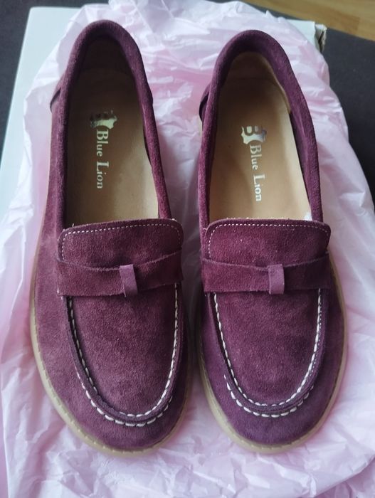 Мокасини естествен велур