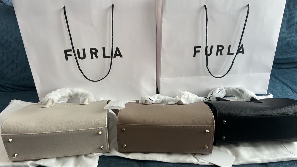 Furla Gardenia Nero.100% оригинал,със сериен номер,етикети,торбичка