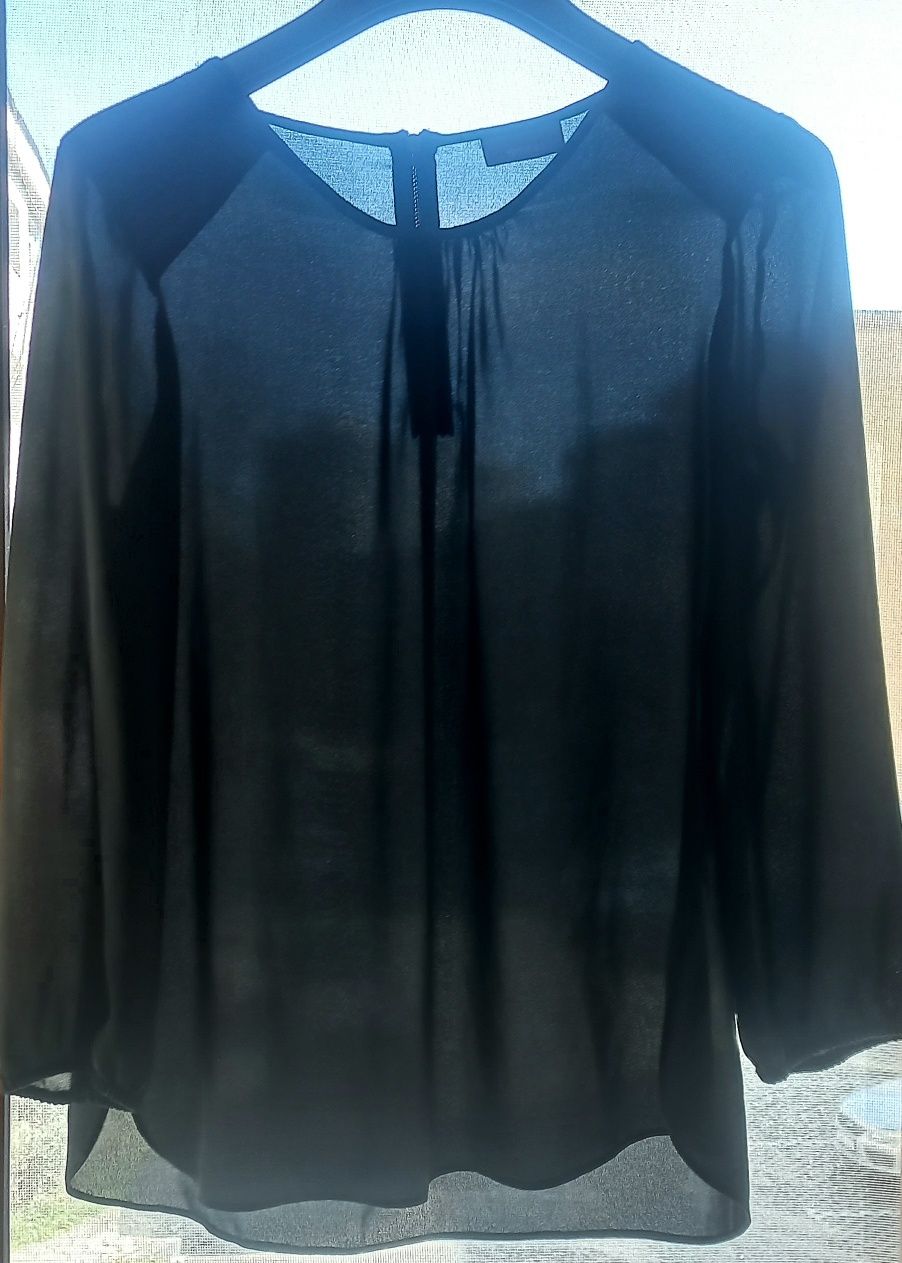 Bluză elegantă de damă Jessica din triplu voal  negru