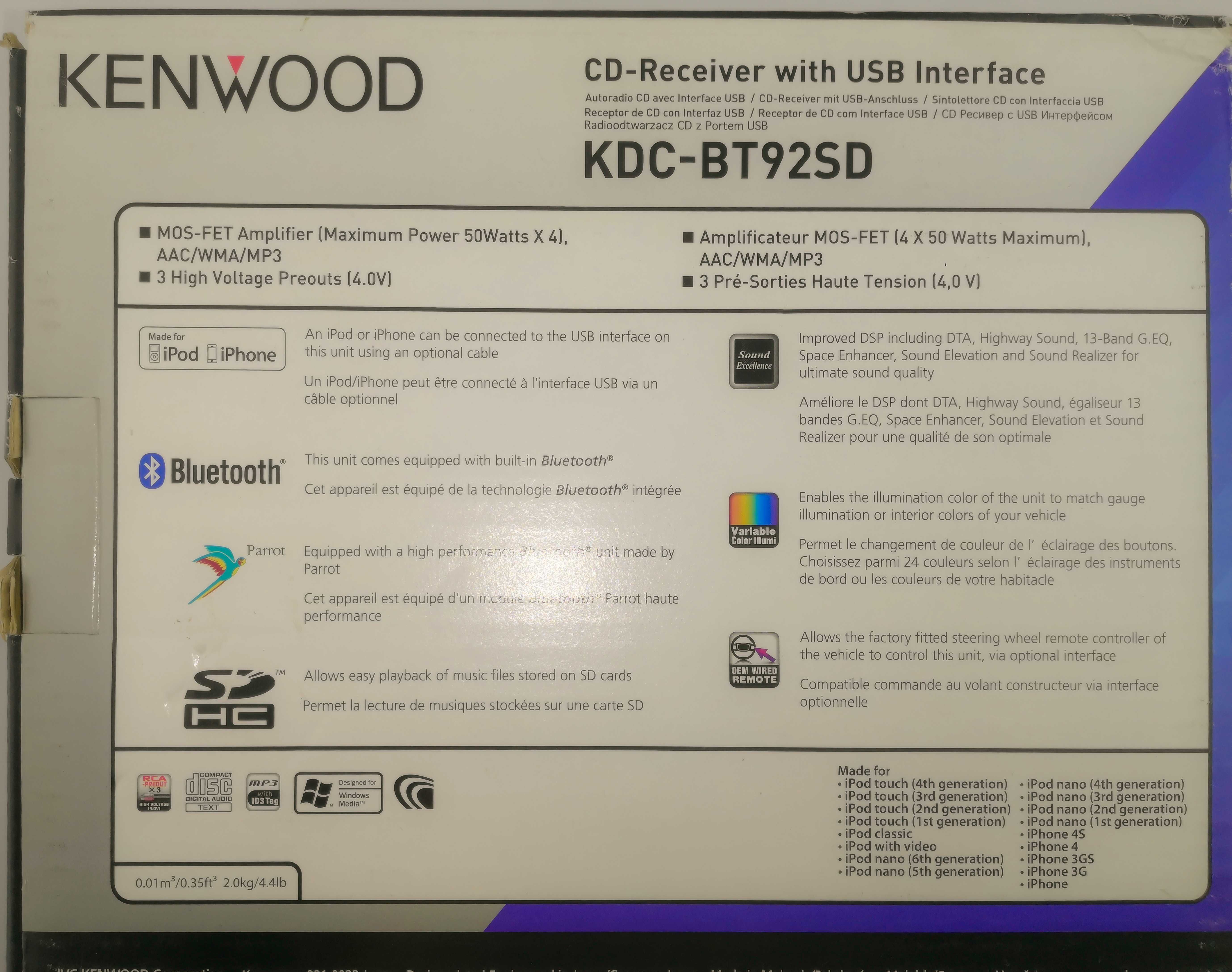 mp3 player kenwood kdc bt97sd