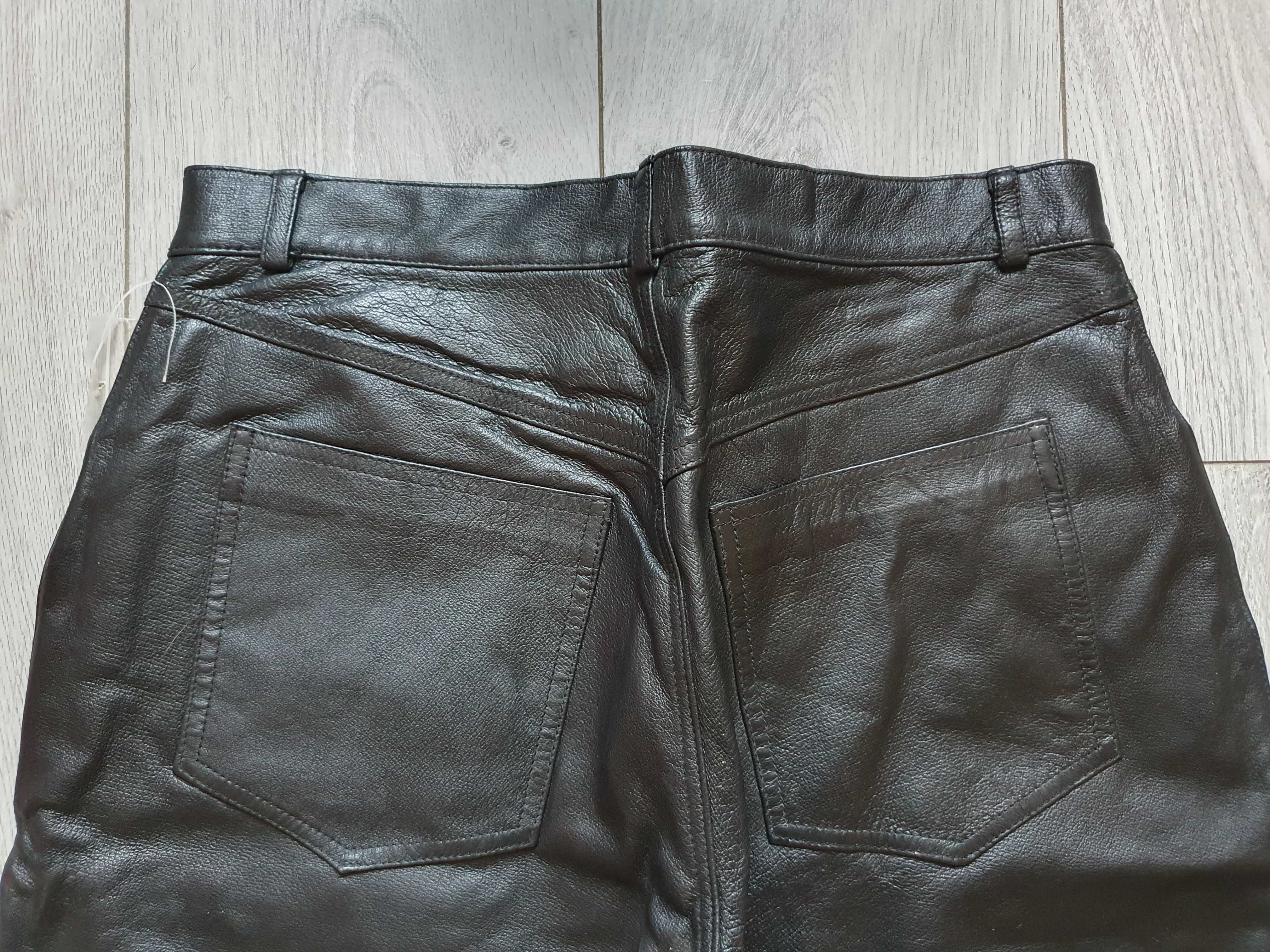 Pantaloni de piele AVITAMO (rock, motor) - Marimea 42 (Talie 80 cm)
