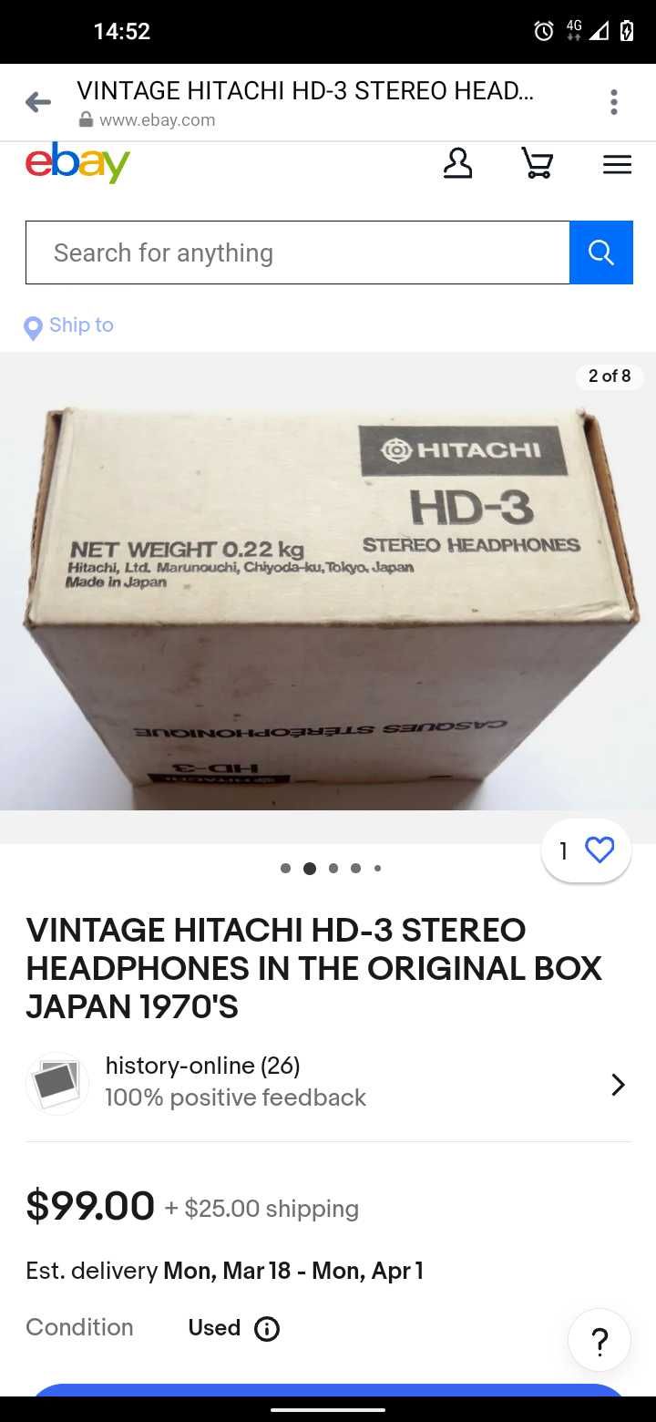 Слушалки HITACHI HD-3