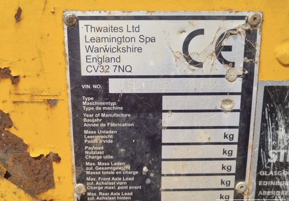2013 Dumper Thwaites 6 tone 4x4 jcb