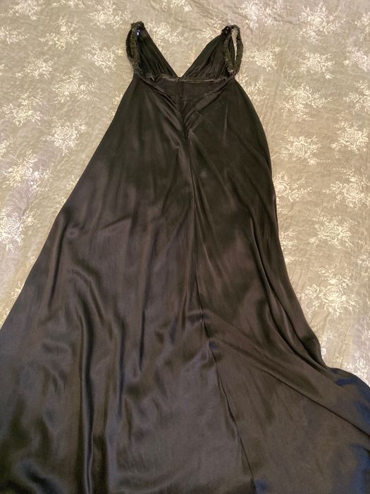 Черна рокля сатен