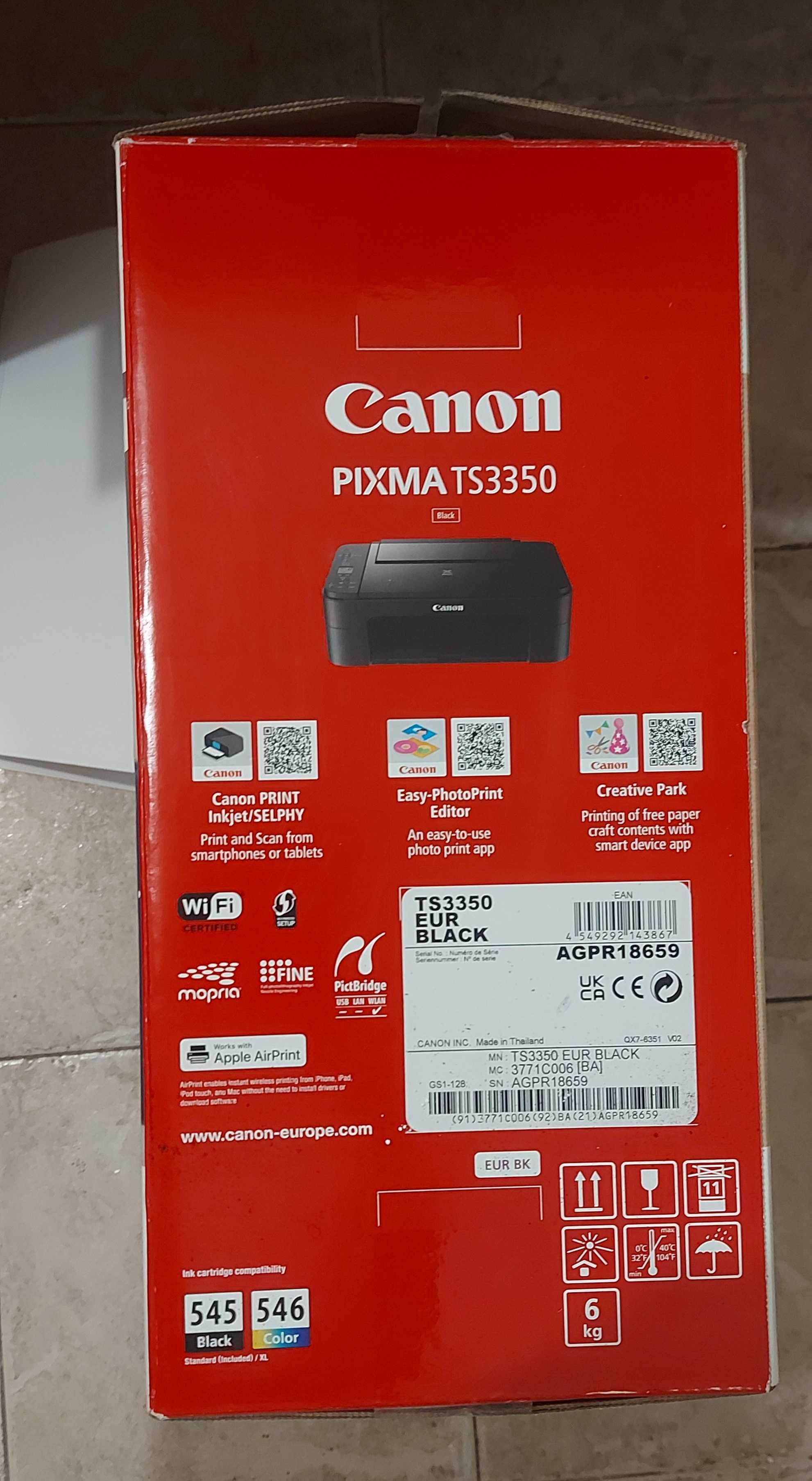 Цветен едностранен принтер и скенер Canon - PIXMA TS3350, черен