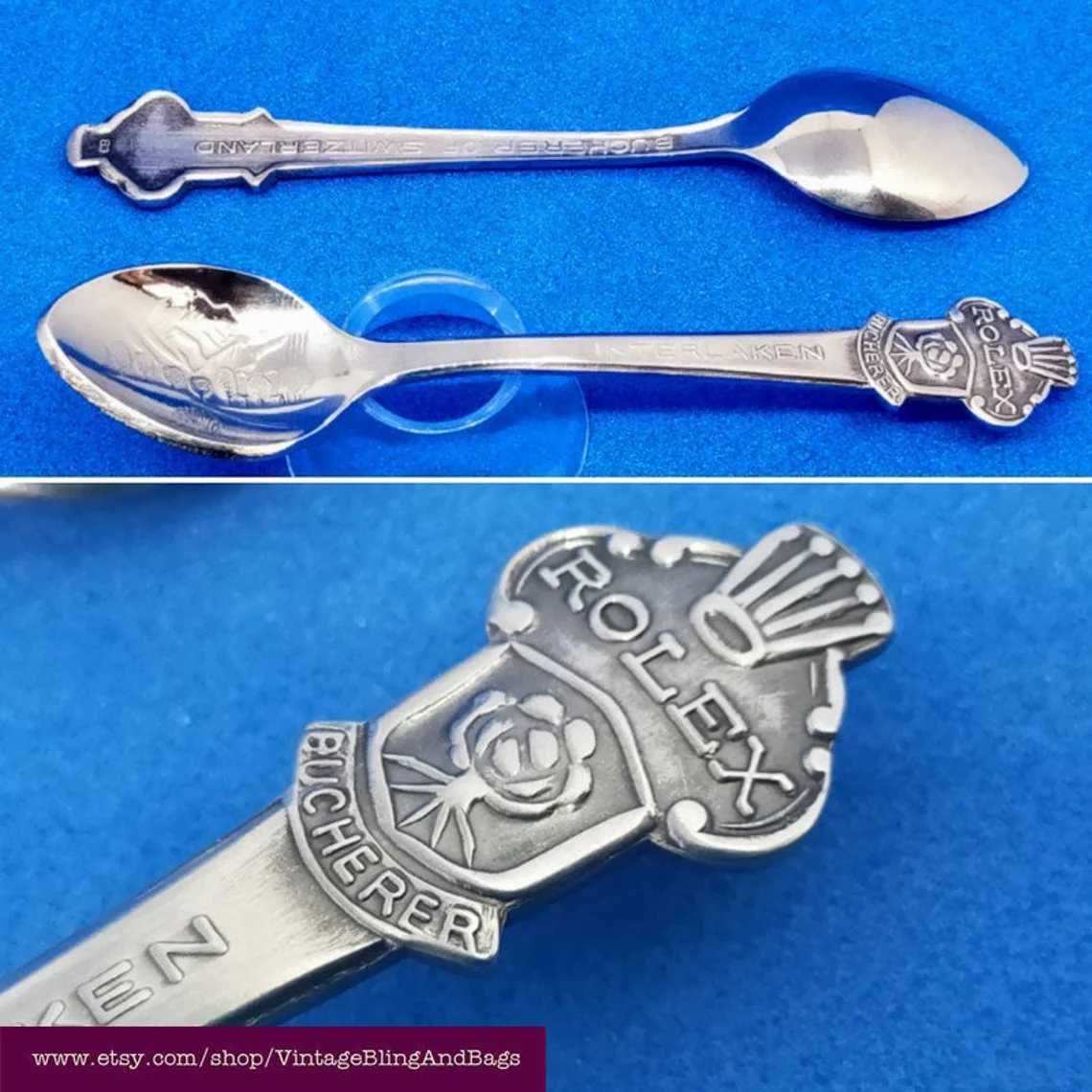 Lingurita ceai Vintage Rolex Watch Spoon Interlaken Switzerland