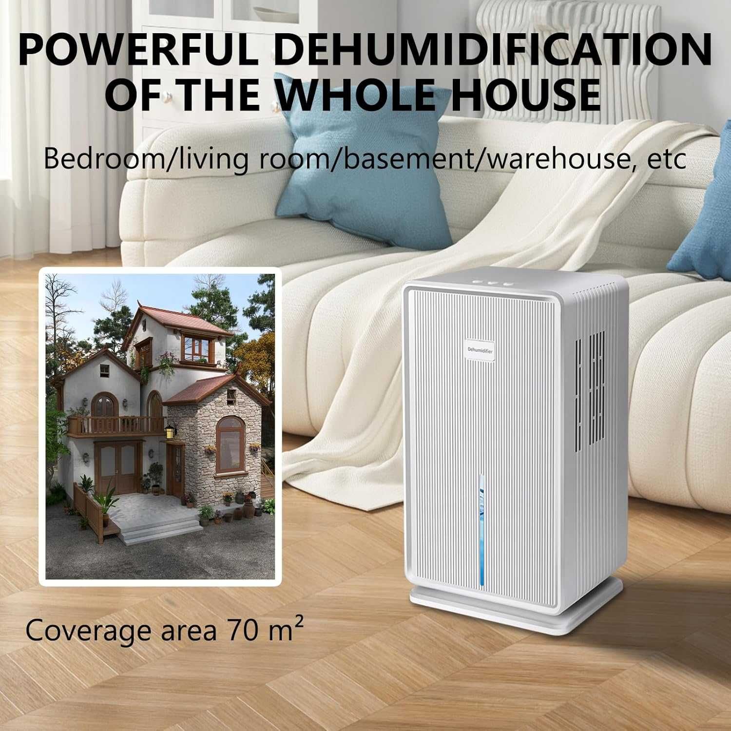 Влагоабсорбатор Homcoice Dehumidifier, 1L/T ,Гаранция