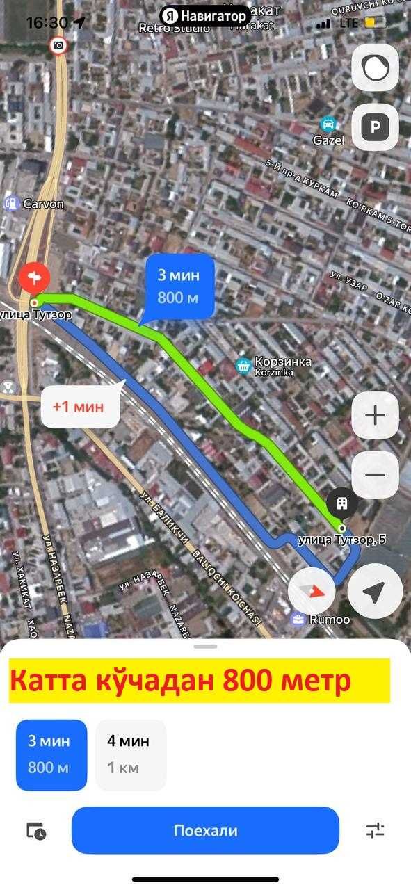 2 сотих (фасад 10*20) уй жой қуриш учун ер Назарбек (Харакат) сотилади