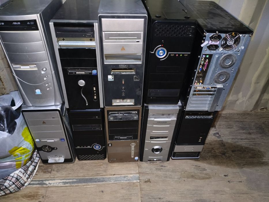 Системные блоки рабочие 9шт, есть все кроме жестких дисков
